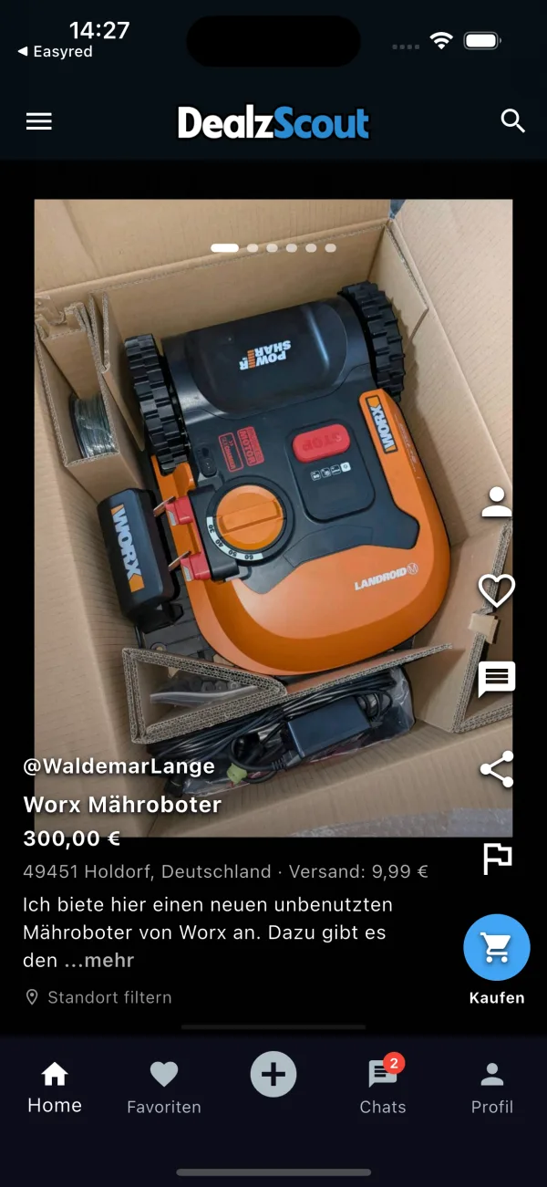 Produkt im Foto-Feed entdecken